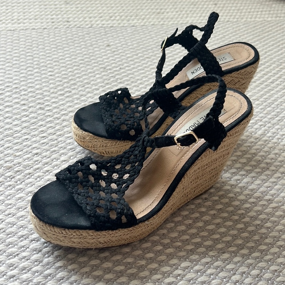 Steve Madden woven wedge espadrilles